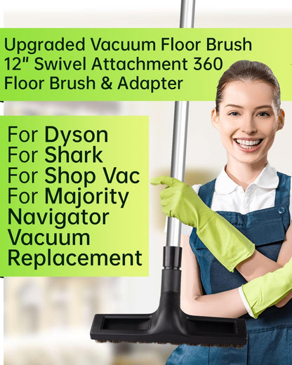 For Shark Vacuum Attachments, Round Horse Hair Vacuum Brush Attachment For Shark Vacuum Brush Attachment With 1-1/4” To 1-3/8” Adapter, For Dusting Car Seats & Upholstery, 3 Pack
