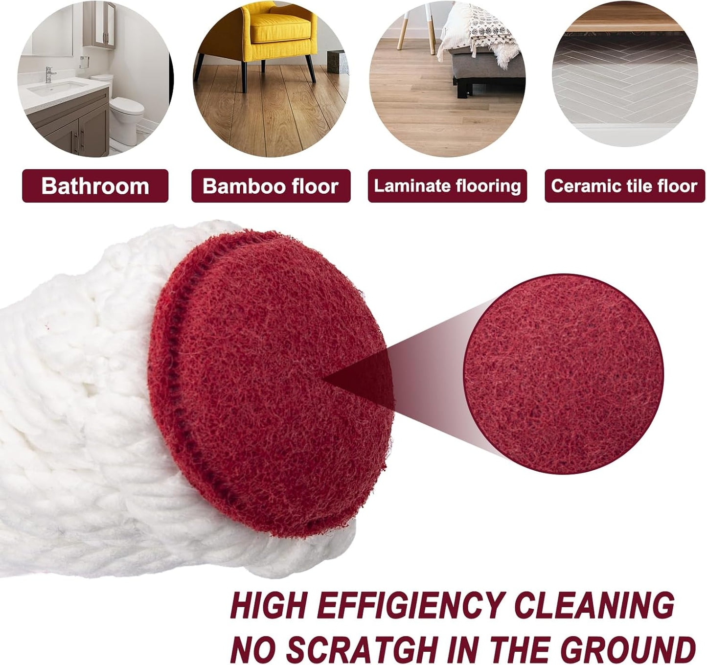 KeFanta Self-Wringing Twist Mop for Floor Cleaning, Long Handled Microfiber Floor Mop with Top Scouring Pad for Kitchen, Hardwood, Restaurant, Bathroom, Garages, Warehouses, Office,57-inch