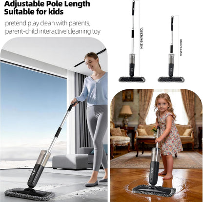 Electric Spray Mop Floor Cleaner with 2 Mopping Pads 720ml Bottle & Scraper 360° Swivel Head Lightweight Cordless Wet Dry Cleaner for Hardwood Floor Cleaning Laminate Tile Wood Vinyl & All Hard Floors