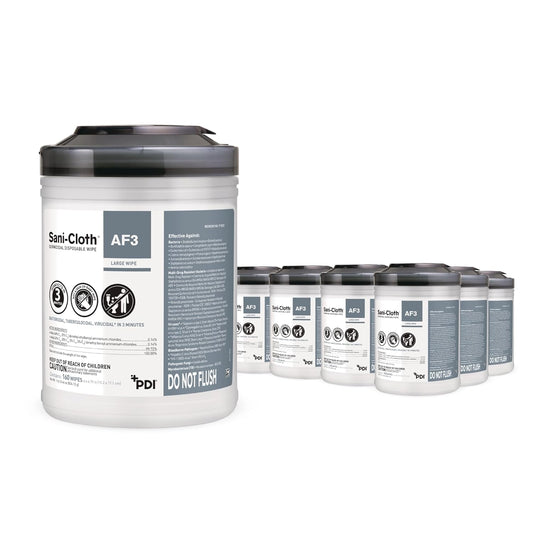 PDI Sani-Cloth AF3 Alcohol & Fragrance Free Disinfecting Wipes, 12 Pack, 160 Wipes Each, Multi-Surface Germicidal Cleaning, Large, 6" x 6.75" Size (Pack of 1920)