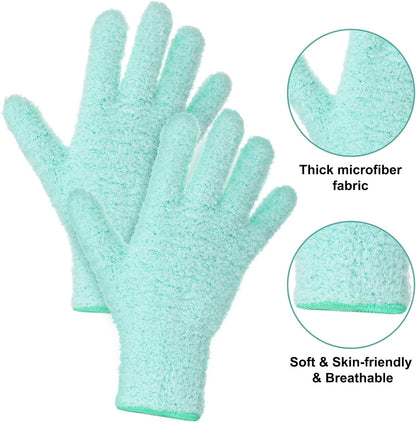 2 Pairs Microfiber Plant Dusting Gloves, Leaf Cleaning Gloves, Microfiber Dusting Cleaning Glove for Plant Dust, Household Clean, Washable Reusable Mittens for Plants, Blinds, Furniture