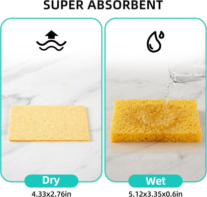 JOYMOOP Textured Clean Sponges, Dual-Sided Non-Scratch Soft Scrub Dish Sponge, Safe for Non-Stick Cookware, Kitchen and Household Cleaning, 12 Pack [Grey & White]