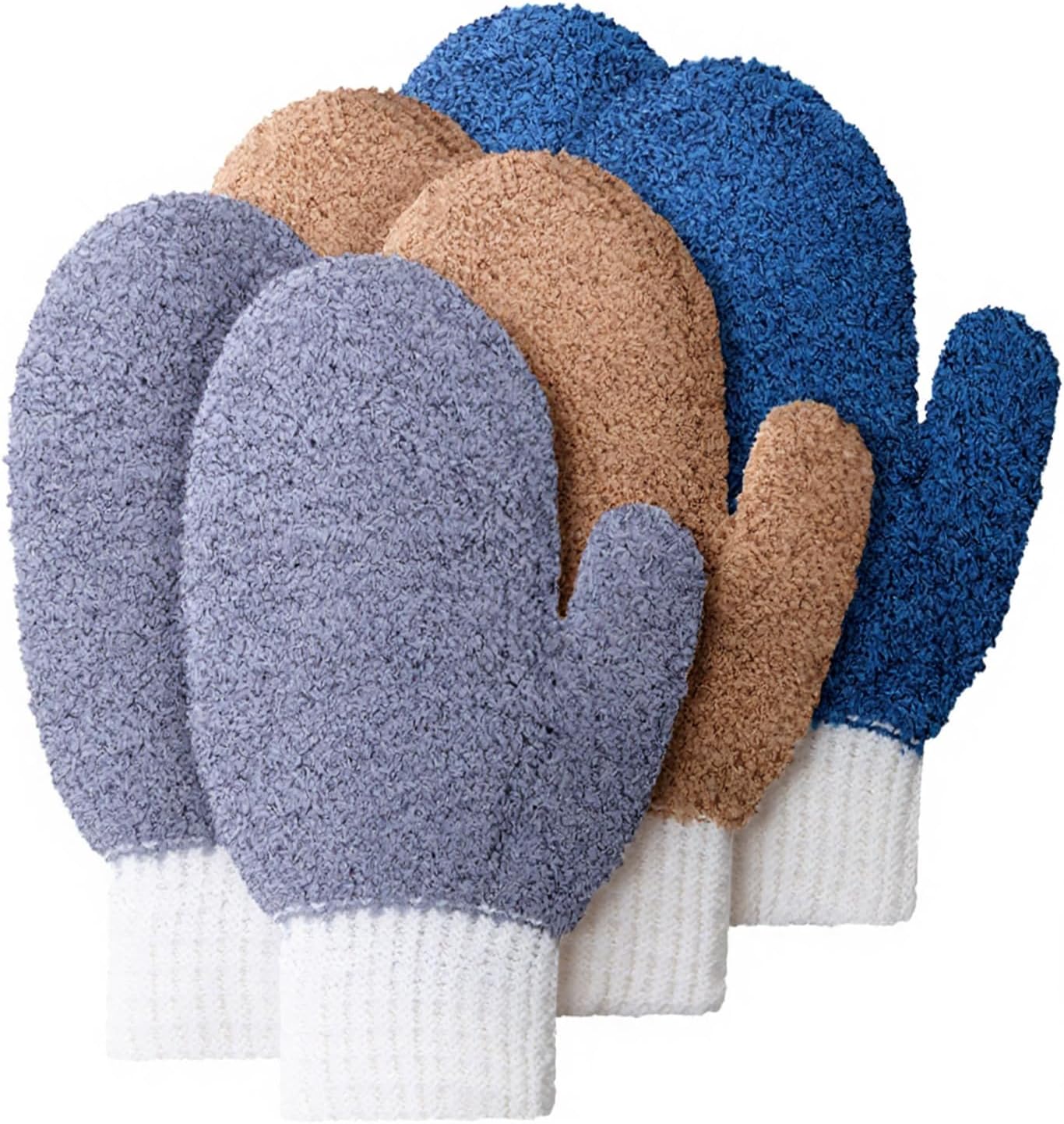 3 Pairs Microfiber Dusting Mitt Household Cleaning Gloves Leaf Cleaning Gloves Washable Reusable for Blinds, Windows, Plants, Furniture Clean