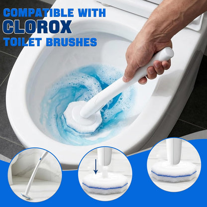 60 Count Toilet Wand Refills,Disposable Toilet Brush Refills Compatible with Clorox Toilet Wand,Upgrade Fiber Cleaner Heads,Secure Lock No Slip,Odor Neutralizing(Not Included Brush Rod)