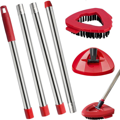 Spin Mop Replacement Head Mop Replace Head Compatible with O Cedar EasyWring Spin Mop - 4 O-Ceda Mop Refills、30-58in Mop Handle and 1 Mop Base and 1 Mop Base Scrub Brush Combo Set