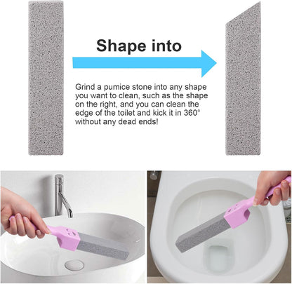 Herda 10 Pack Pumice Stone for Toilet Bowl Cleaning, Powerfully Pumice Stick for Cleaning Hard Water Rings, Calcium Buildup, Rust, Pumice Bar for Toilets, Bathtubs, Grills, Swimming Pools, Sinks