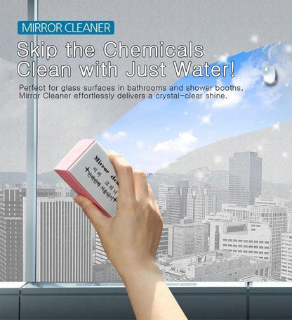 [JoseonGot Elephant] Eco-Clean Mirror & Shower Door Sponge (Reusable, Chemical-Free) – Scratch-Safe Glass Cleaner for Bathroom | Eco Friendly Kit