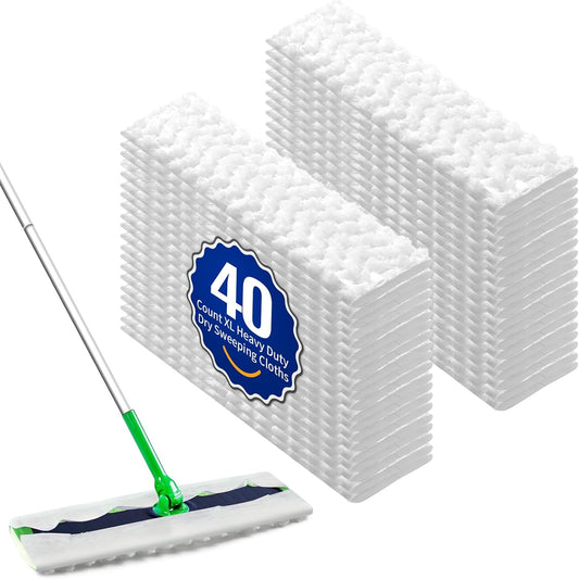 60 Count XL Pet Dry Sweeping Cloth Refills for Swiffer Sweeper XL Mop, Unscented Heavy Duty Dry Pads Refills for Multi-Surface Floor Cleaning