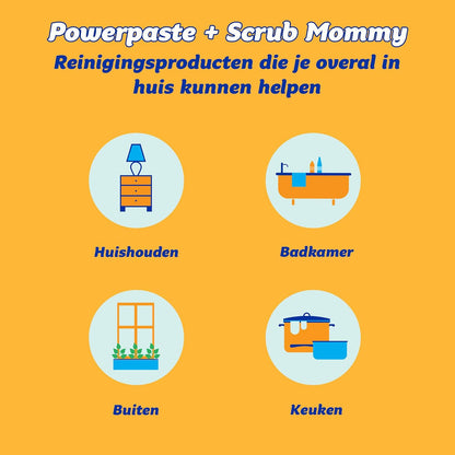 Scrub Daddy PowerPaste Bundle - Clay Based Cleaning & Polishing Scrub - Non Toxic Cleaning Paste for Grease, Limescale & More - Includes 1 Scrub Mommy Sponge (2 Pieces)