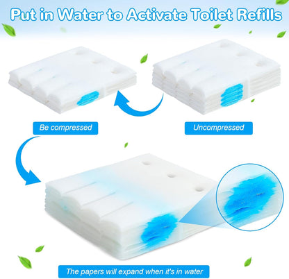 Effacera 36 Refills Disposable Toilet Bowl Paper Bulk Toilet Fresh Flushable Refills for Bathroom Brush Accessories Supplies Starter Kit (Ocean Scent)
