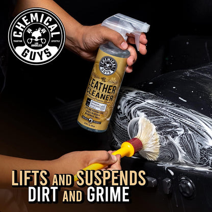 Chemical Guys Leather Cleaner and Conditioner Kit - Car Cleaner and Conditioner, Safely Cleans & Conditions Leather Car Interiors, Furniture, Shoes, Boots, Bags, Apparel & More, 2 Bottles (16 oz Each)