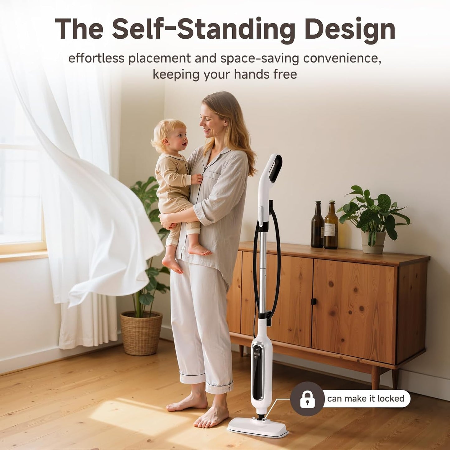 12-in-1 Steam Mop, Detachable Handheld Steam Cleaner for Home, 23FT Cord, 3 Steam Modes & LED Display, Steam Mops for Floor Cleaning, Bathroom, Windows, Sofas, Clothes, Tile Grout, Carpets, Furniture