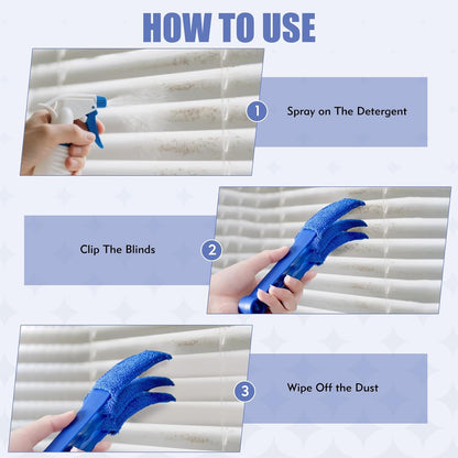 2 Pcs Blind Cleaner Duster Tool, Window Blind Duster Brush with 6 Microfiber Sleeves, Blinds Cleaner Tool for Window Blinds, Car Air Condition, Exhaust Vent