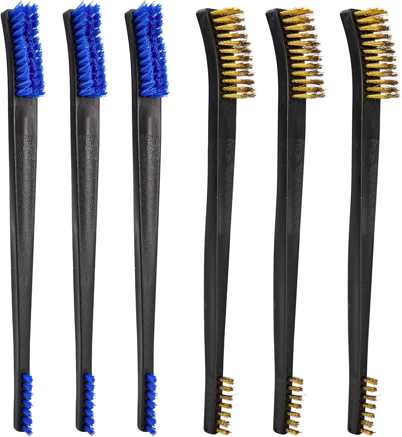 PINGMIC 12 Pack Double-Ended Gun Cleaning Brushes Set - Nylon Brushes with Plastic Handles, All-Purpose Gun Cleaning Supplies Kit for Pistols, Rifles & Metal Parts
