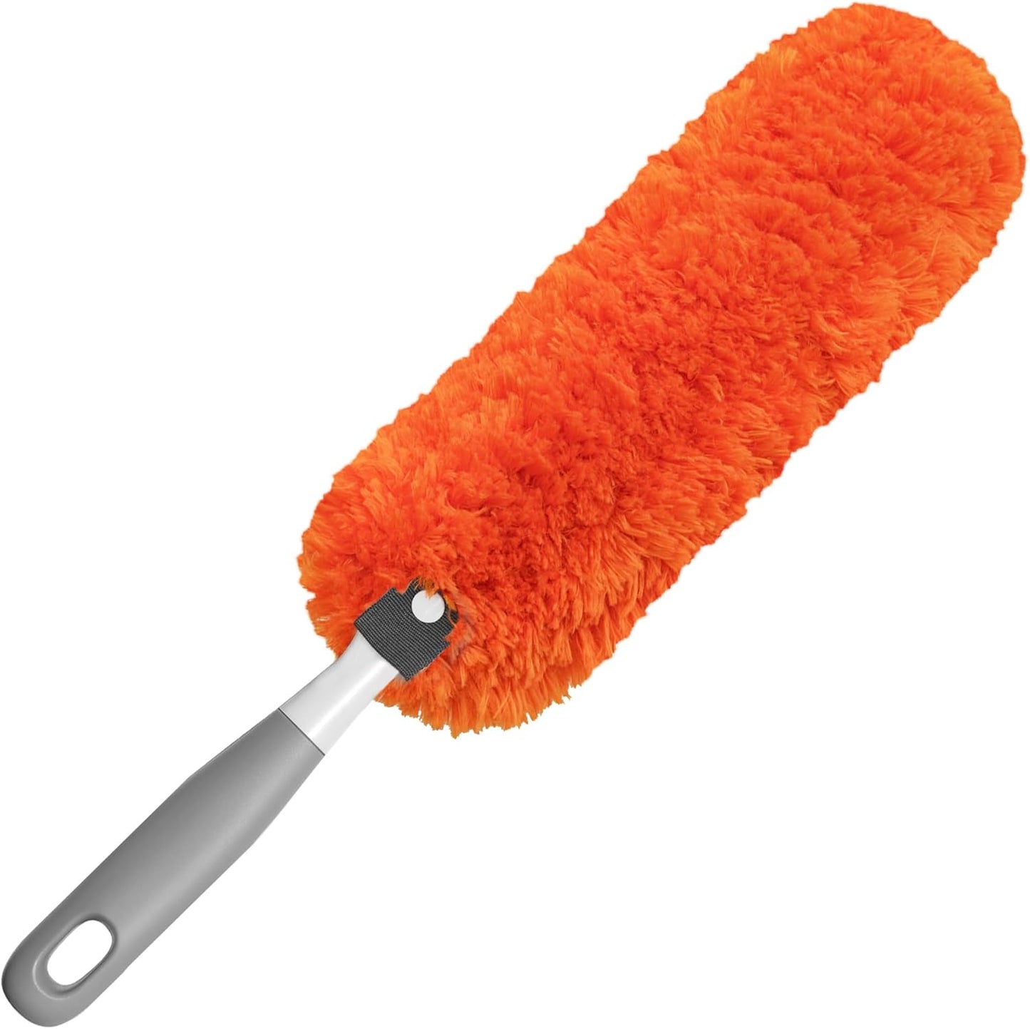 Microfiber Duster for Cleaning, Washable & Reusable Handheld Dust Cleaner Tool, Lint-Free Dusting Wand for Home, Office, Car, Furniture, Blinds, Keyboard, Cobweb Removal (Orange)