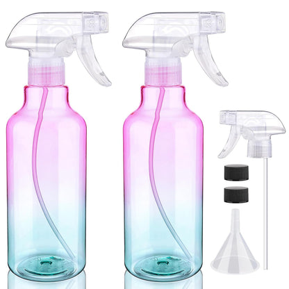Plastic Spray Bottles Empty Spray Bottle 16.9oz/500ml 2 Pack Heavy Duty Spraying Bottles Mist/Stream Water Bottle for Cleaning Solutions, Essential Oils, Hair (Clear)