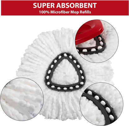 4-Pack Mop Replacement Heads for Ocedar Mop Replace Head EasyWrin Spin Mop Heads Replacements, Easy Cleaning Mop Head Replacement