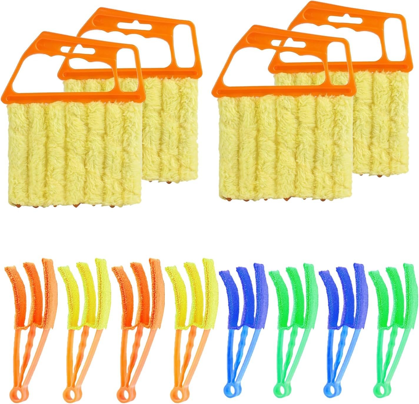 6 Pcs Window Venetian Blind Cleaner Duster Tool, Microfiber 6 Finger Duster Brush for Cleaning Window Shutters, Air Conditioner, Wood & Vinyl Blinds, Includes 6 Cloth Covers