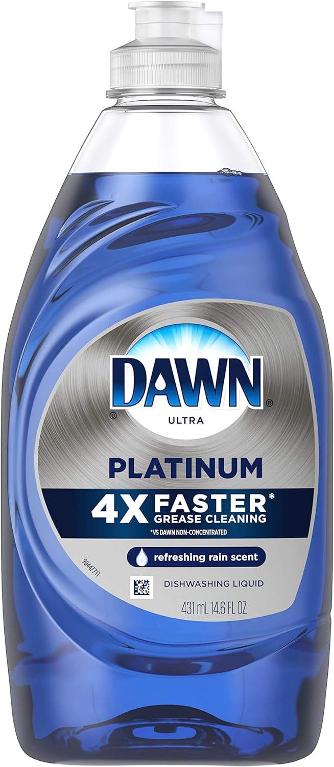 Dawn Platinum Refill Jug Dish Soap, Fresh Rain Scent Liquid Dishwashing Detergent Powerful Dawn Dish Soap for Tough Grease Removal Dishwashing Liquid Value Pack, 51.5 oz (Pack of 2)