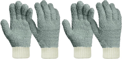 MIG4U Microfiber Dusting Gloves House Cleaning Glove for Blinds, Windows, Shutters, Furniture, and Car, Reusable Lint-Free Pink 1 Pair S/M