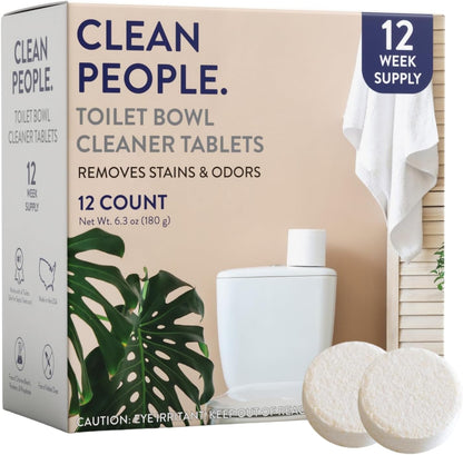 THE CLEAN PEOPLE Toilet Bowl Cleaner | Eco Friendly Toilet Bowl Cleaner Tablets for Removing Hard Water Stains, Rust, and Limescale Buildup (24 Count)