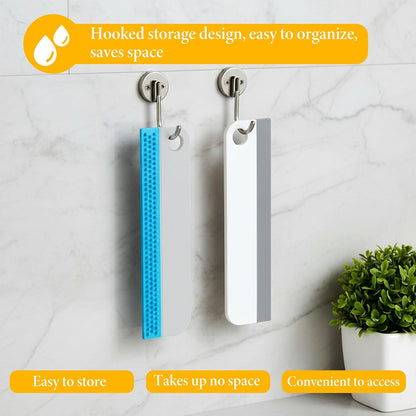 2 Pcs Mini Soft Rubber Mirror Squeegee Window Scrubber Scraper for Shower Glass Doors Cleaning Squeegee Tool Car Windows Windshield Mirror Tile Cleaner
