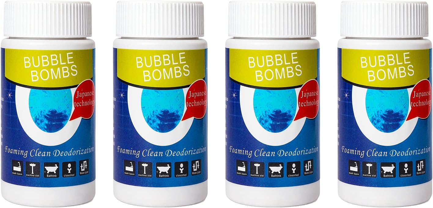 2 Pcs Powerful Magic Bubble Bombs Drain Cleaner - Fast Foaming Pipe Cleaner Powder Dredge Agent for Kitchen Toilet Pipeline Quick Cleaning Tool