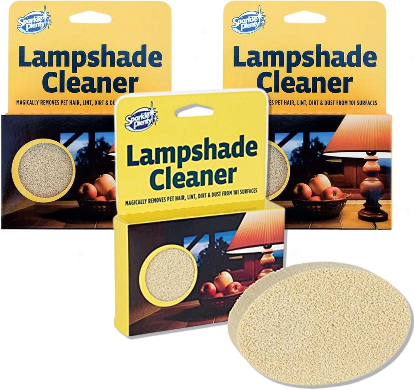 Sparkle Plenty Lampshade Cleaner - Dry Magic Dust Sponge for Lamp Shade - Dry Dusting Sponge Scrub for Fabric & Window Blinds - Effortless Duster Upholstery Cleaner for Furniture & 101 Surfaces