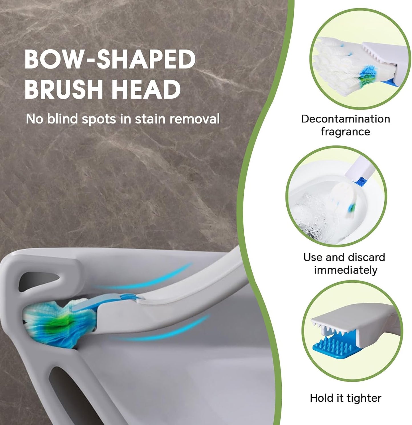 36 Pack Disposable Toilet Bowl Cleaner Refills | Flushable Toilet Brush Refills | Bathroom Toilet Cleaning Accessories, Starter Kit (No Handle)