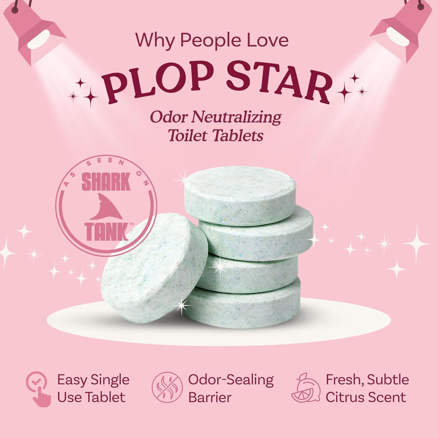 Toilet Tablets Odor Eliminator, Bathroom Toilet Deodorizer Drop Ins for Odor Control, Toilet Freshener Tablets for Smell Eliminator, Home Bathroom Deodorizer, 40 Pack | As Seen on Shark Tank