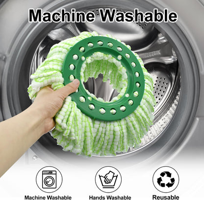 Tornado Spin Mop Head ONLY Compatible with 𝗡𝗲𝘄 𝗟𝗶𝗯𝗺𝗮𝗻 𝐓𝐨𝐫𝐧𝐚𝐝𝐨 𝗦𝗽𝗶𝗻 𝗠𝗼𝗽 𝗦𝘆𝘀𝘁𝗲𝗺, Washable & Reusable Libman Mop Head Replacement Refill for Tornado Mop (NOT for Old Version)