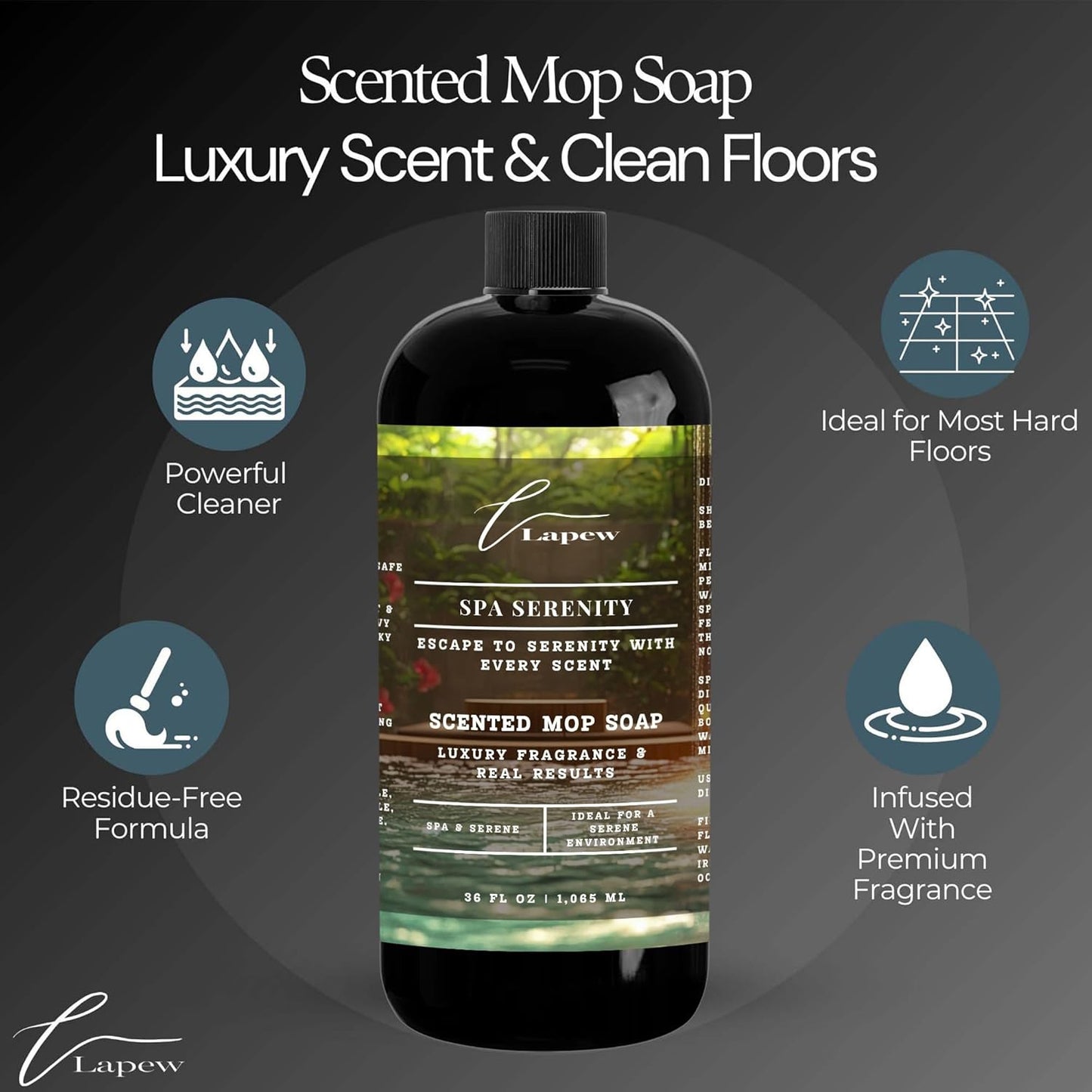 Lapew Black Sea Scented Cleaning Bundle | Carpet Deodorizer Powder (16 oz) & Mop Soap Concentrate (36 oz) | Pet-Friendly Odor Eliminator - Colors B