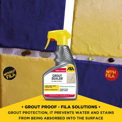 FILA Grout Sealer Spray Filagrout Proof 24 OZ, Grout Sealer for Tile and Stone, Eco-friendly