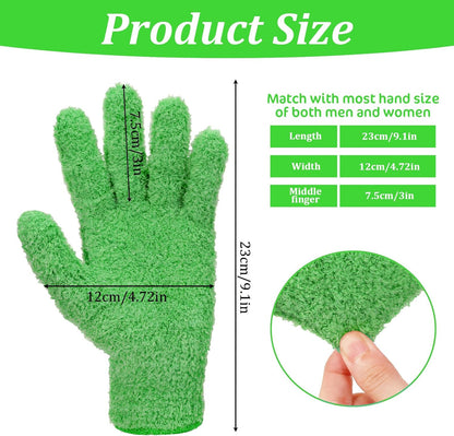 Abeillo Microfiber Gloves for Plants Dusting Cleaning, Reusable Washable Cleaning Gloves Mittens House Cars Blinds Dusting