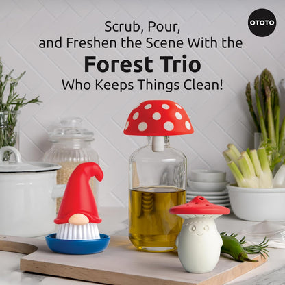 New! Beardy Gnome Dish Brush by Ototo - Dish Scrub Brush, Gnomes, Quirky Gifts, Dish Brush, Cute Kitchen Accessories, Funny Kitchen Gadgets, Vegetable Brush, Cute and Useful Gifts for Women