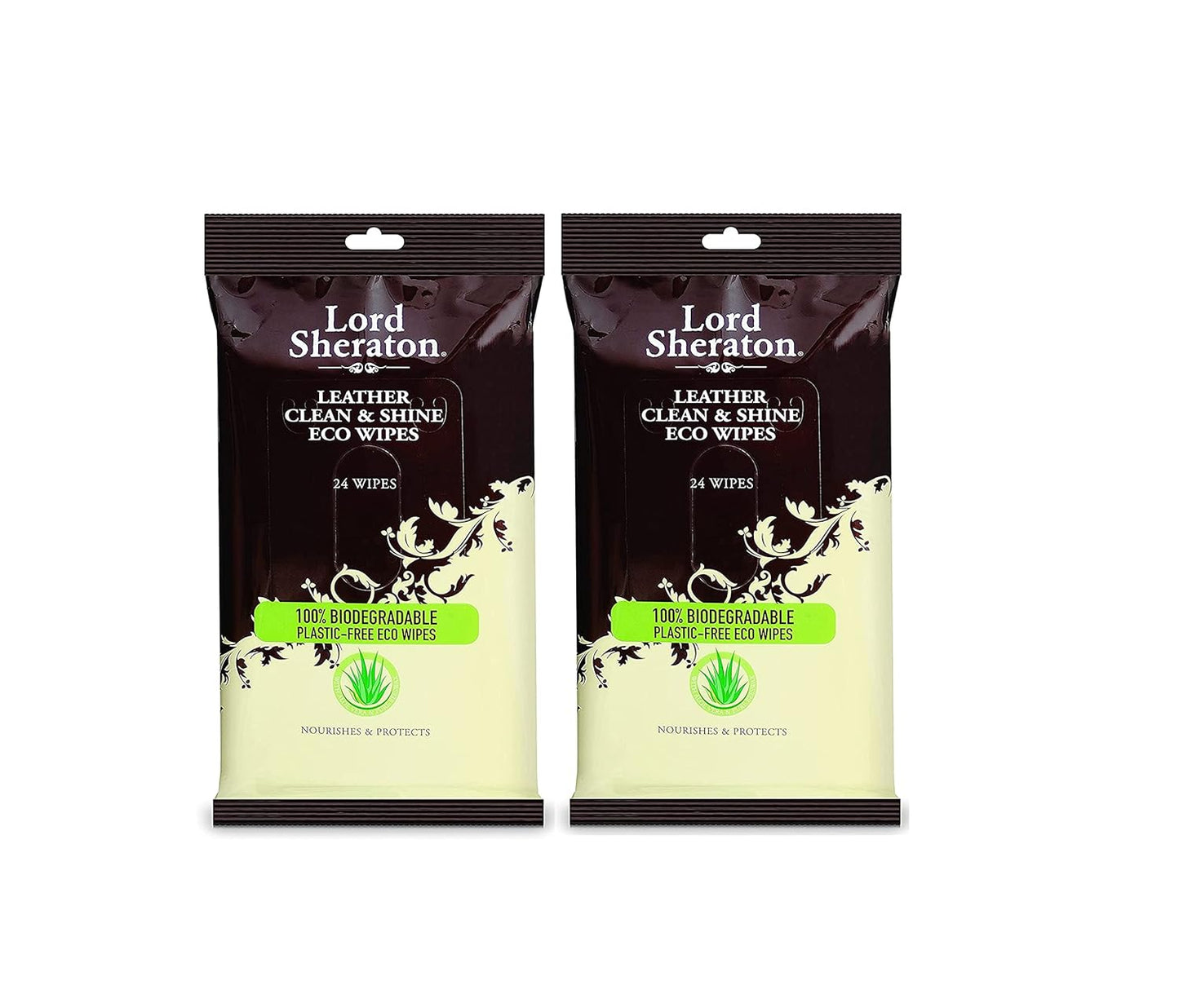 Lord Sheraton Leather Clean and Shine Eco Wipes - 24 in a pack - Two Packs (48 wipes)