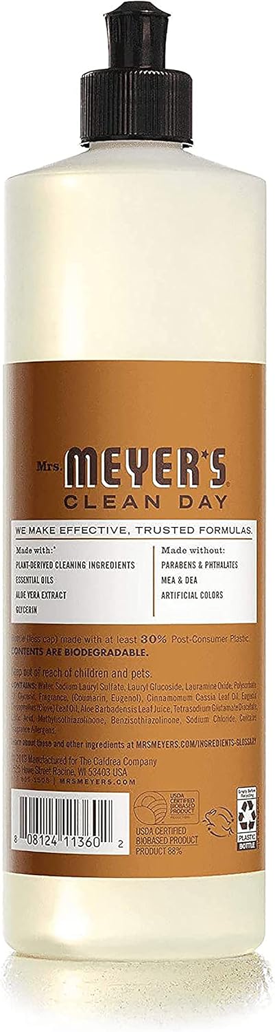 Mrs. MEYER'S CLEAN DAY Liquid Dish Soap 3 Pack Variety, Acorn Spice, Apple Cider, Fall Leaves, 16 OZ Each, 1 CT
