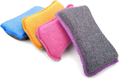 UPSTAR Dish Sponges Kitchen, Microfiber Cleaning Scrubber for Dishwashing, Sink, Basin and Multi-Pupose, Non-Scratch, Size.S Pack of 8