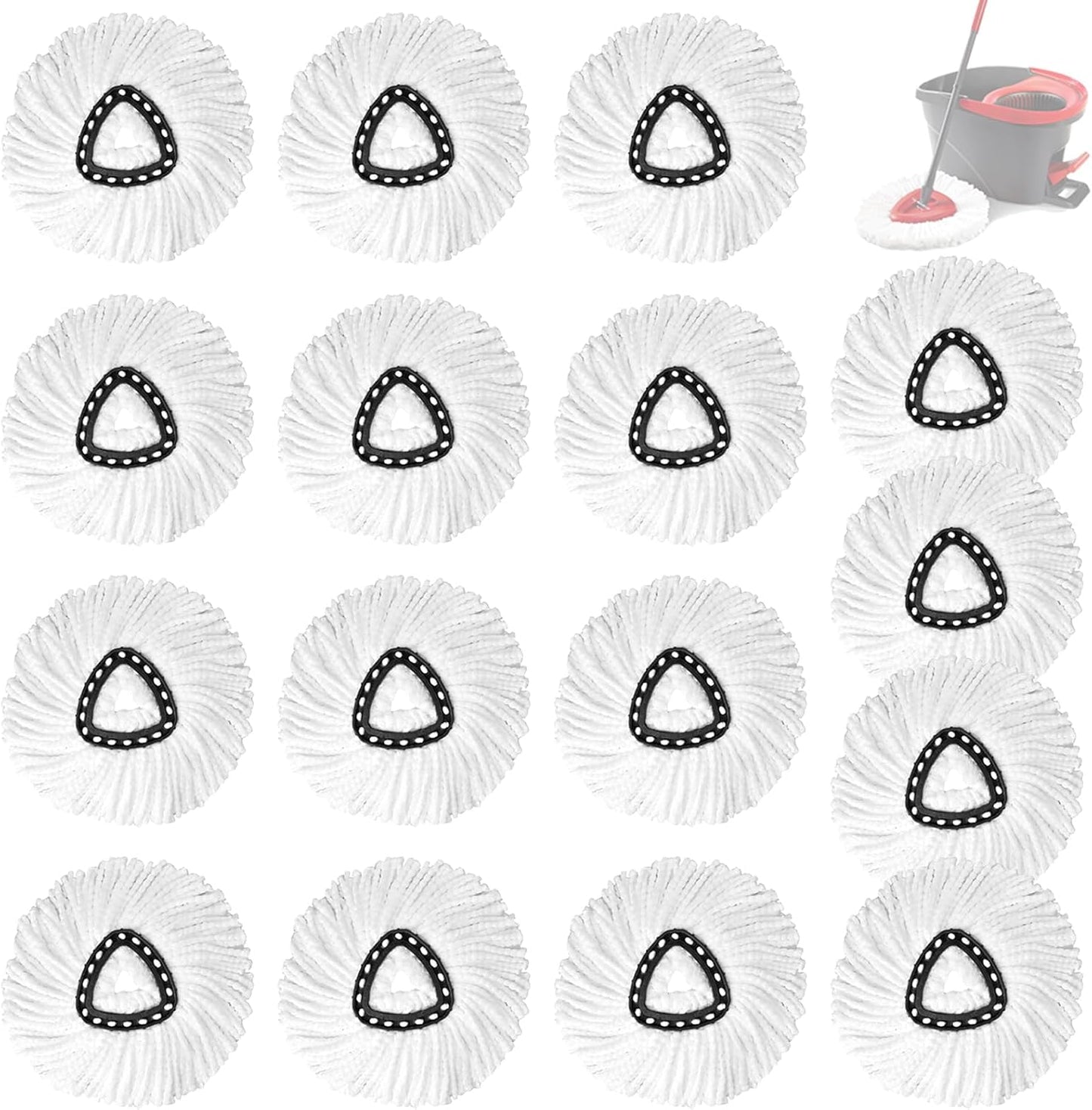 20Pack Spin Mop Replacement Heads,Spinning Mop Replace Head for Floor Cleaning, 100% Microfiber Mop Head Replacement Compatible with Triangle Spin Mop Refill for Easy Wring Mop,White