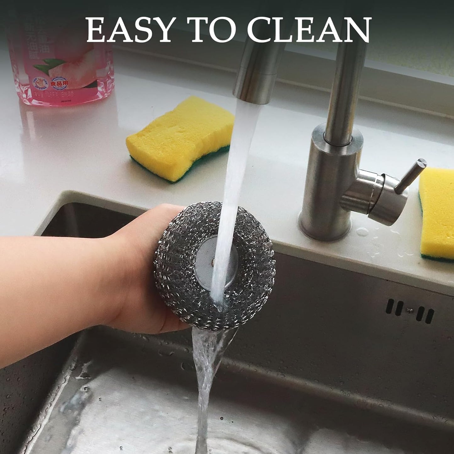 2 Pack Stainless Steel Wool Scrubber, Scrubbing Scouring Pad, Steel Wool Scrubber for Kitchens, Bathroom and Kitchen Pots, Pans, Sink(Grey)