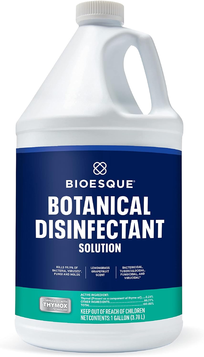 Bioesque Botanical Disinfectant Solution, Heavy Duty Broad-Spectrum Disinfectant, Kills 99.9% of Bacteria, Viruses*, Fungi, & Molds, 32 Fluid Ounce (Pack of 1)