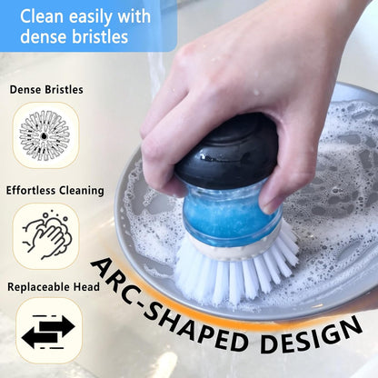 4 Pack Dish Brush Refill Heads for OXO Soap Dispensing Palm Brush, Kitchen Dish Scrubber Cleaning Replacement Head, Gray