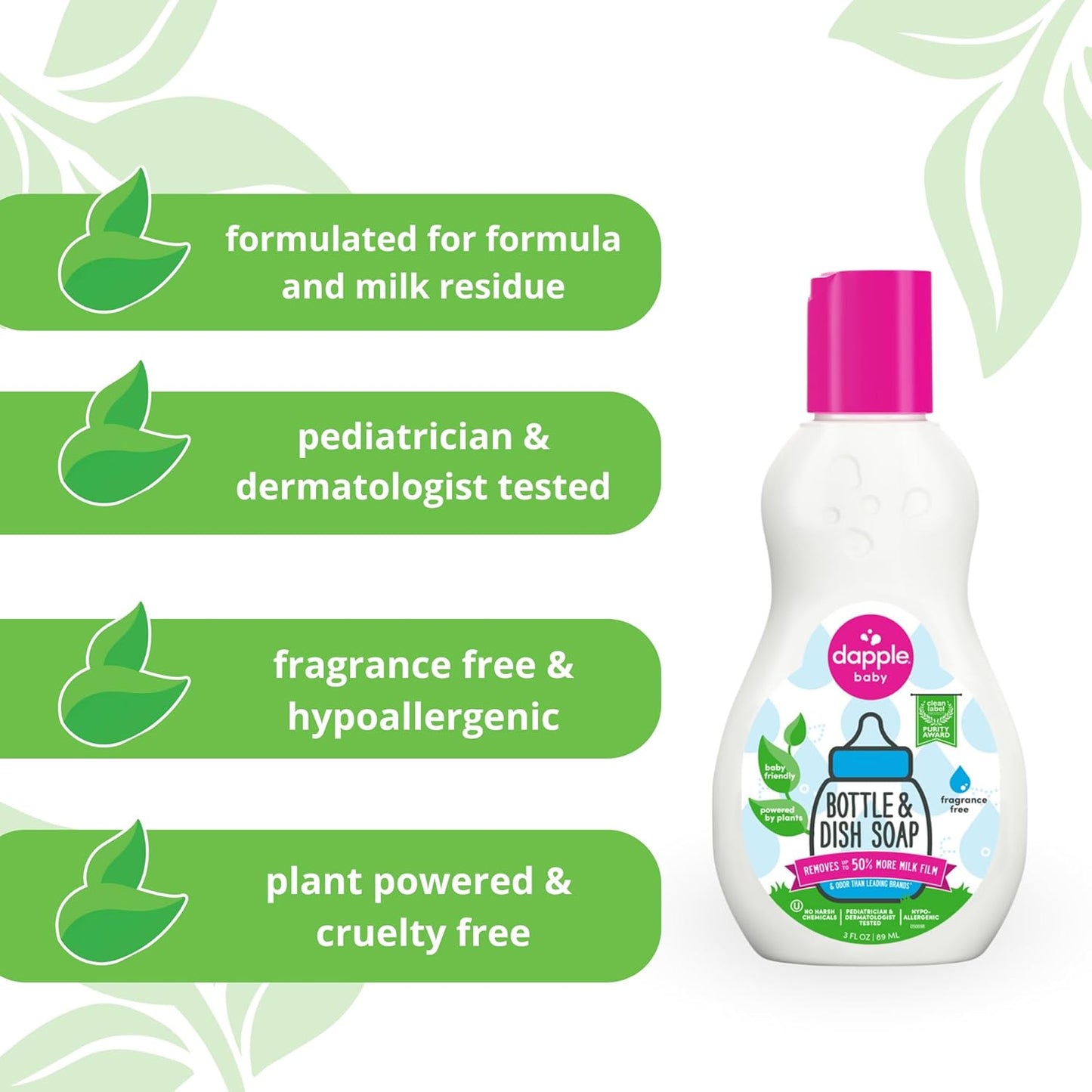 Dapple Baby Bottle & Dish Soap, Fresh Citrus, Plant Powered, Hypoallergenic, Baby Bottle and Dish Liquid, 16.9 fl oz, 1 Count