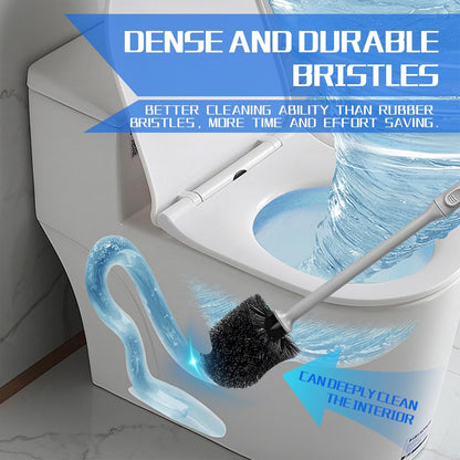 AONEZ Toilet Brush and Holder Set, 2 Pack Long-Handle Toilet Brush, Non-Slip Grip, Nylon Bristles, Deep Cleaning for Bathroom, Toilet Scrubber- Black