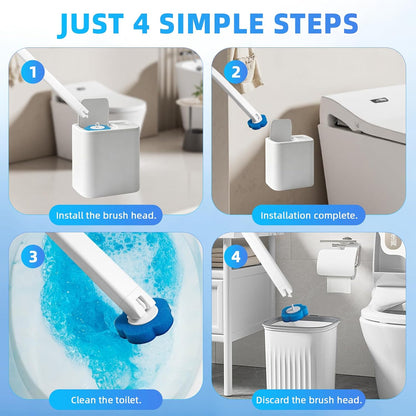 48 Count Disposable Toilet Brush Refill Pads, Disposable Toilet Bowl Wand Refills, Toilet Cleaning Refills, Toilet Scrubber Refills, Brush Head Replacement