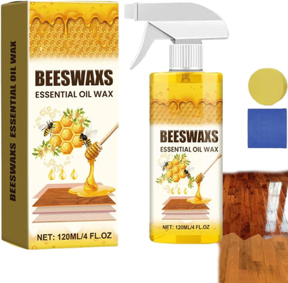 2026 upgrade Natural Micro-Molecularized Beeswax Spray, Beeswax Wood Polish Spray, Beeswax Spray Furniture Polish Bees Wax Furniture Polish and Cleaner 3-in-1 Care Clean Polish (1pc+sponge+towel)