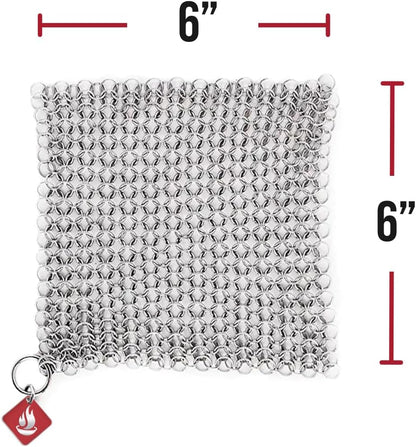 CM SCRUBBER Knapp Made Original 4" Chainmail Scrubber - Cleaner For Cast Iron, Stainless Steel, Hard Anodized Cookware and Other Pots & Pans