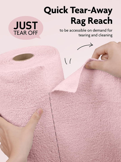 Fantasticlean Microfiber Cleaning Cloth Roll -75 Pack, Tear Away Microfiber Towels, 12" x 12", Reusable, Washable, Scratch Free, Ultra Absorbent Dishcloth for All-Around Cleaning Supplies (White)
