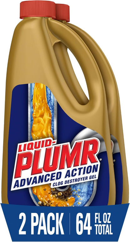 Clorox Liquid-Plumr Pro-Strength Clog Destroyer, Liquid Drain Cleaner, 32 Fluid Ounces (Package May Vary)