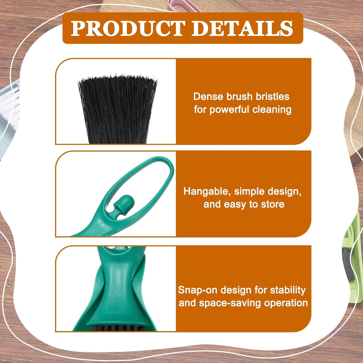 uxcell 2 Pcs Mini Dustpan and Brush Set, Small Broom and Dustpan Set for Office Tabletops Sofas Keyboards Home Cleaning Tool, Orange Pink